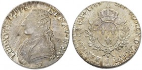  EUROPEAN COINS & MEDALS   FRANCE ROYALE   ROYAUME   Louis XVI, 1774-1793. Ecu aux lauriers 1784 I, Limoges. Dav. 1333; Gad. 353; K./M. 564.7. 29,23 g...