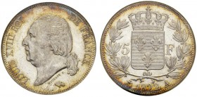  EUROPEAN COINS & MEDALS   FRANCE ROYALE   RESTAURATION   Louis XVIII, 1814-1824. 5 Francs 1822 A, Paris. Dav. 87; Gadoury 614; K./M. 711.1. Dans un s...