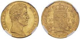  EUROPEAN COINS & MEDALS   FRANCE ROYALE   RESTAURATION   Charles X, 1824-1830. 20 Francs 1825 A, Paris. Fr. 548; Gadoury 1029. OR. Rare dans cette qu...