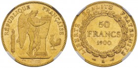  EUROPEAN COINS & MEDALS   FRANCE ROYALE   TROISIEME REPUBLIQUE, 1870-1940.   50 Francs 1900 A, Paris. Fr. 591; Gadoury 1113. OR. Très rare. Seuls 200...
