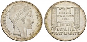  EUROPEAN COINS & MEDALS   FRANCE ROYALE   TROISIEME REPUBLIQUE, 1870-1940.   20 Francs 1934. Dav. 98; Gadoury 852; K./M. 879. Splendide