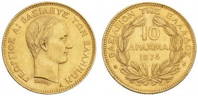  EUROPEAN COINS & MEDALS   GRIECHENLAND   Georg I., 1863-1913. 10 Drachmai 1876, Paris. Divo 48; Fr. 16. 4,31 g. GOLD. Vorzüglich