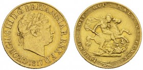  EUROPEAN COINS & MEDALS   GREAT BRITAIN   UNITED KINGDOM   George III, 1760-1820. Sovereign 1817, London. Fr. 371; Spink 3785. 7,95 g. GOLD. Very fin...