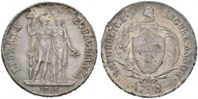  EUROPEAN COINS & MEDALS   ITALIA   GENOVA   Repubblica Ligure, 1798-1805. 8 Lire 1798 (Anno 1). Dav. 1371; K./M. 266.1; Lunardi 375 (R1). 33,02 g. Sp...