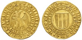  EUROPEAN COINS & MEDALS   ITALIA   MESSINA   Constanza e Pietro III di Aragona, 1282-1285. Pierreale d'oro s.d. SUMMA POTENCIA EST IN DEO (giro inter...