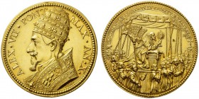  EUROPEAN MEDALS OF HIGH ARTISTIC VALUE   ITALY   PAPAL STATES   Pope Alexander VII, 1655-1667. Gold medal Anno X (1664). By Gaspare Morone. Commemo­r...