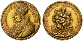  EUROPEAN MEDALS OF HIGH ARTISTIC VALUE   ITALY   PAPAL STATES   Pope Clement XII, 1730-1740. Gold medal s.d. By Ottone Hamerani. CLEMENS XII PONT M. ...