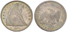  COINS & MEDALS FROM OVERSEAS   USA   SEATED LIBERTY SILVER DOLLAR NO REVERSE MOTTO (1840-1865)   Dollar 1841, Philadelphia. K./M. 71. 26,75 g. Rare i...