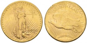  COINS & MEDALS FROM OVERSEAS   USA   SAINT GAUDENS TWENTY DOLLARS (1907-1933)   20 Dollars 1910 D, Denver. Fr. 185; K./M. 131. 33,42 g. GOLD. Uncircu...