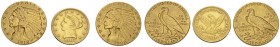  COINS & MEDALS FROM OVERSEAS   USA   LOTS   Federation. Lot of 3 coins: 2 x 5 Dollars Indian Head: 1909, 1912 and 2 1/2 Dollars Liberty Head 1907. Fr...