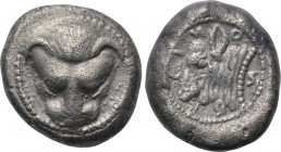 BRUTTIUM. Rhegion. Stater or Tridrachm (Circa 485/3-481 BC). Euboic-Chalkidian standard.
