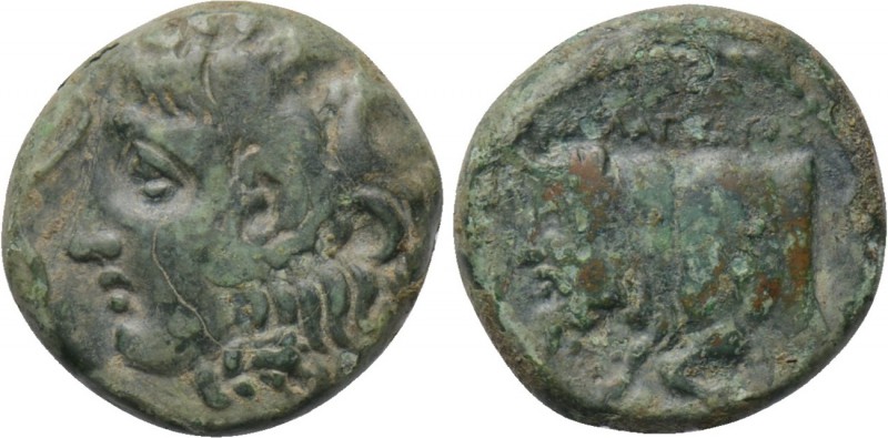 SICILY. Agyrion. Ae (Circa 345-336 BC). 

Obv: Head of Herakles left, wearing ...