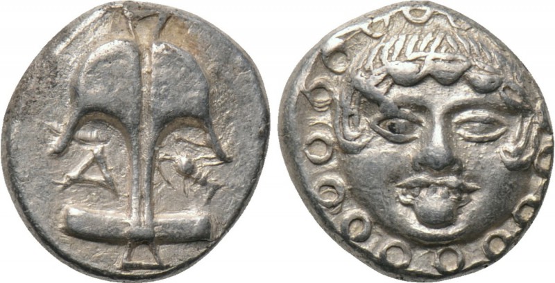 THRACE. Apollonia Pontika. Drachm (Late 5th-4th centuries BC). 

Obv: Facing g...