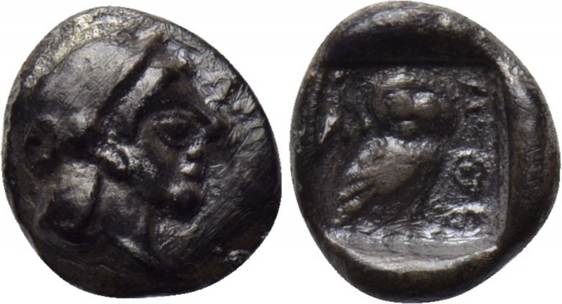ATTICA. Athens. Obol (500/490 - 485/0 BC). 

Obv: Helmeted head of Athena righ...