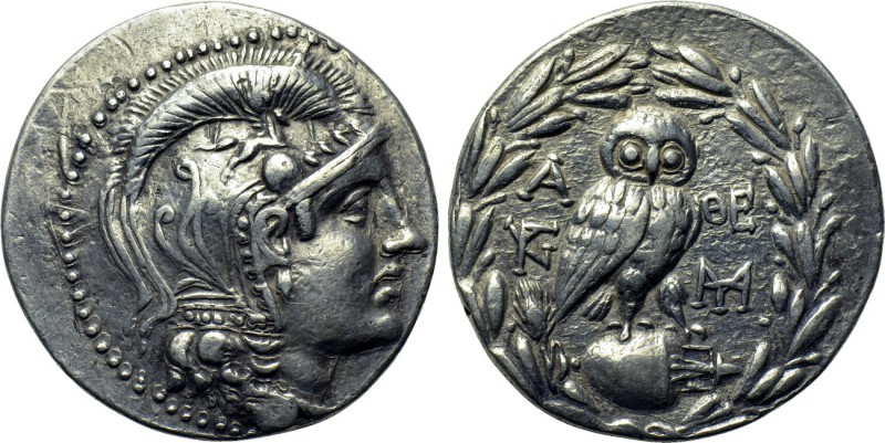 ATTICA. Athens. Tetradrachm (165/42 BC). New Style Coinage. 

Obv: Helmeted he...