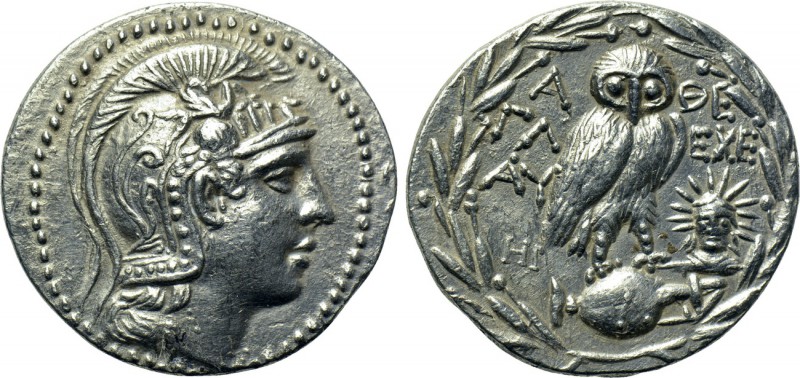 ATTICA. Athens. Tetradrachm (170/69 BC). New Style Coinage. 

Obv: Helmeted he...
