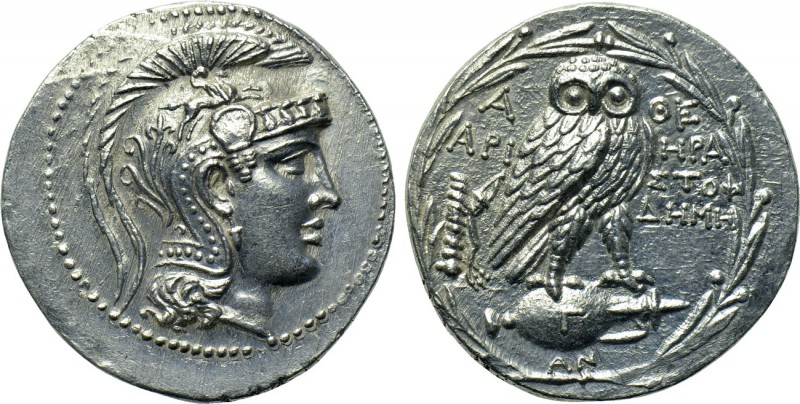 ATTICA. Athens. Tetradrachm (165/42 BC). New Style Coinage. Hera-, Aristoph- and...