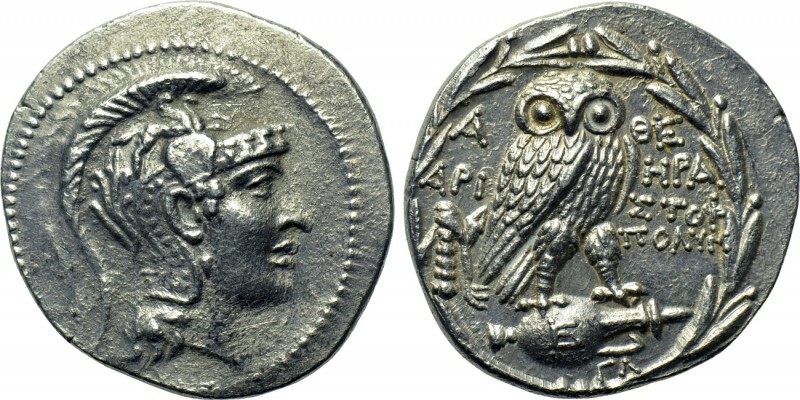 ATTICA. Athens. Tetradrachm (165-42 BC). New Style Coinage. Herakles, Aristoph- ...
