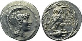 ATTICA. Athens. Tetradrachm (165-42 BC). New Style Coinage. Herakles, Aristoph- and Polym-, magistrates.