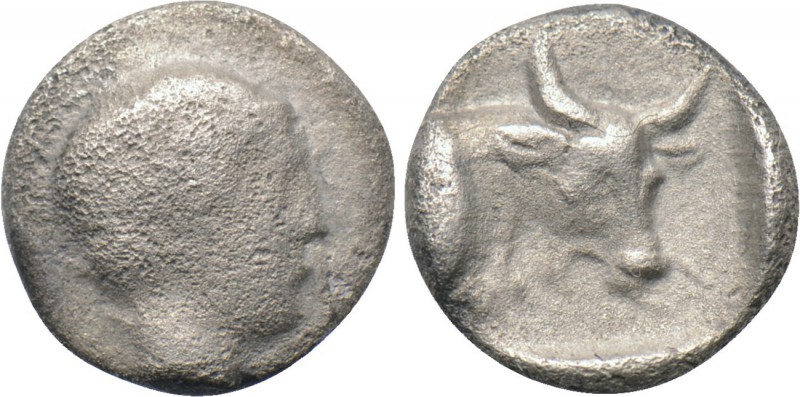 ASIA MINOR. Uncertain. Hemiobol (Circa 4th century BC). 

Obv: Head (helmeted ...
