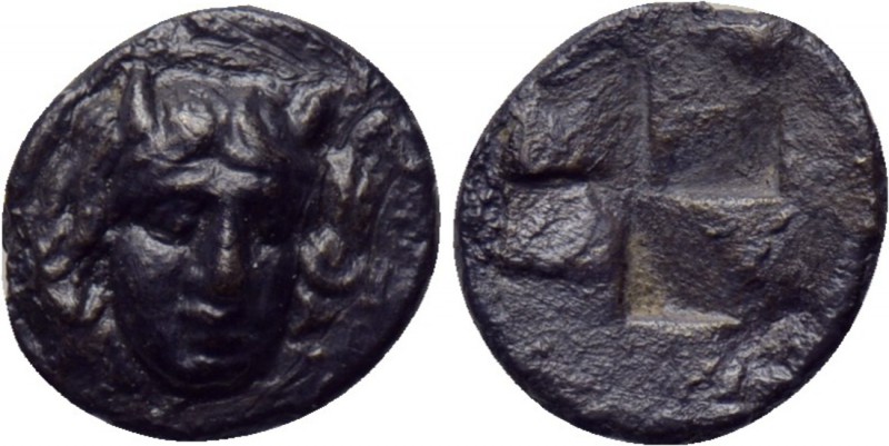 ASIA MINOR. Uncertain (Idyma?). Hemiobol (5th century BC). 

Obv: Horned head ...