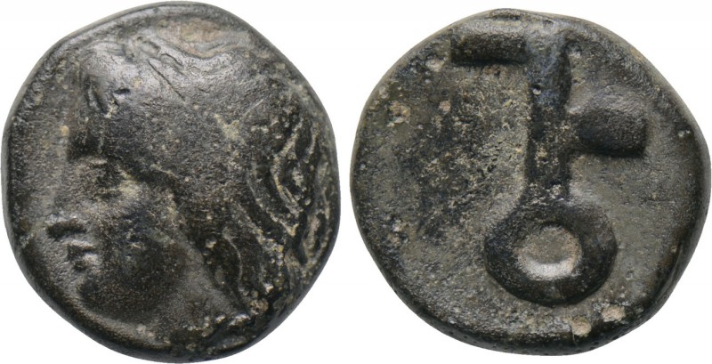 ASIA MINOR. Uncertain. Ae (4th century BC). 

Obv: Head of Apollo left.
Rev: ...