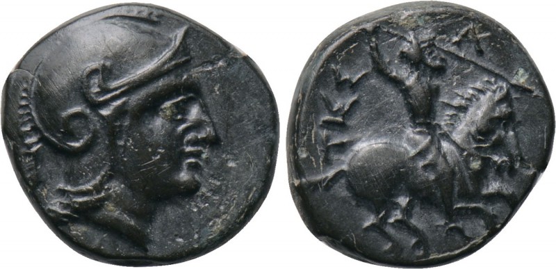 MYSIA. Astrya. Tissaphernes. Ae (Circa 400-395). 

Obv: Helmeted head of Athen...