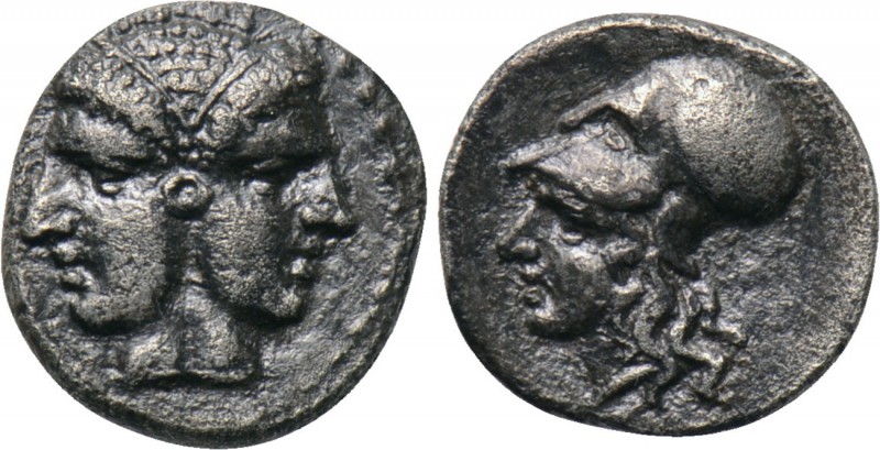 MYSIA. Lampsakos. Hemiobol (Circa 500-450 BC). 

Obv: Janiform head.
Rev: Hel...