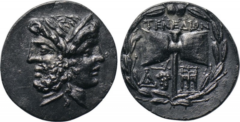 TROAS. Tenedos. Drachm (Circa 160-70 BC). 

Obv: Janiform male and female head...