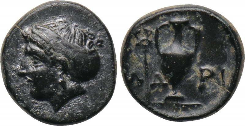 AEOLIS. Larissa Phrikonis. Ae (4th century BC). 

Obv: Female head left, with ...