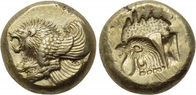 LESBOS. Mytilene. EL Hekte (Circa 521-478 BC). 

Obv: Forepart of winged lion ...