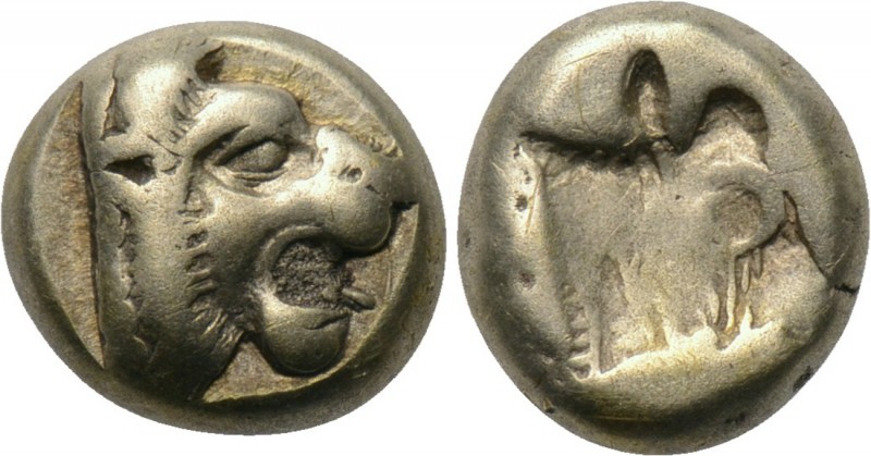 LESBOS. Mytilene. EL Hekte (Circa 478-455 BC). 

Obv: Head of roaring lion rig...
