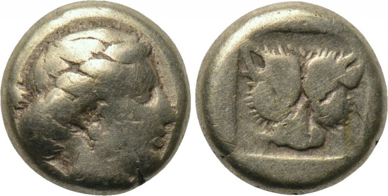 LESBOS. Mytilene. EL Hekte (Circa 454-428/7 BC). 

Obv: Female head right.
Re...