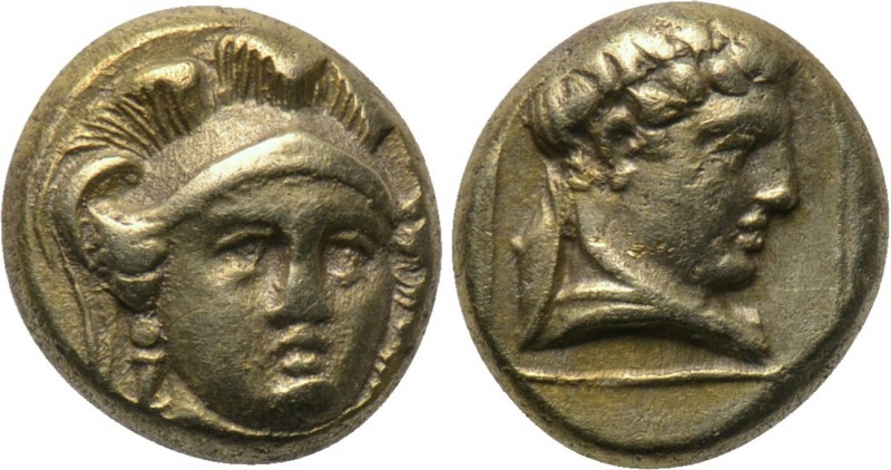 LESBOS. Mytilene. EL Hekte (Circa 377-326 BC). 

Obv: Head of Athena facing sl...