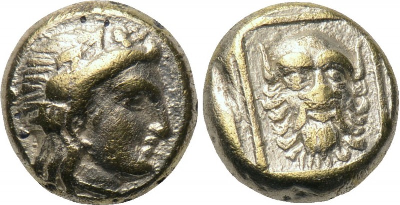 LESBOS. Mytilene. Fourrée Hekte (Circa 377-326 BC). 

Obv: Head of Dionysos ri...