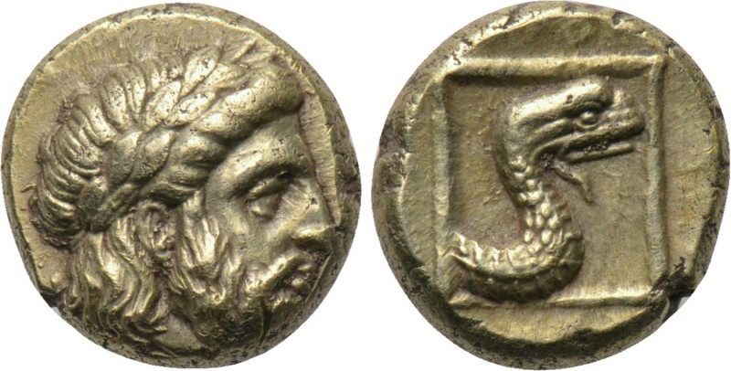 LESBOS. Mytilene. EL Hekte (Circa 377-326 BC). 

Obv: Laureate head of Zeus ri...