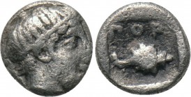 LESBOS. Pordosilene. Hemiobol (Mid-late 5th century BC).