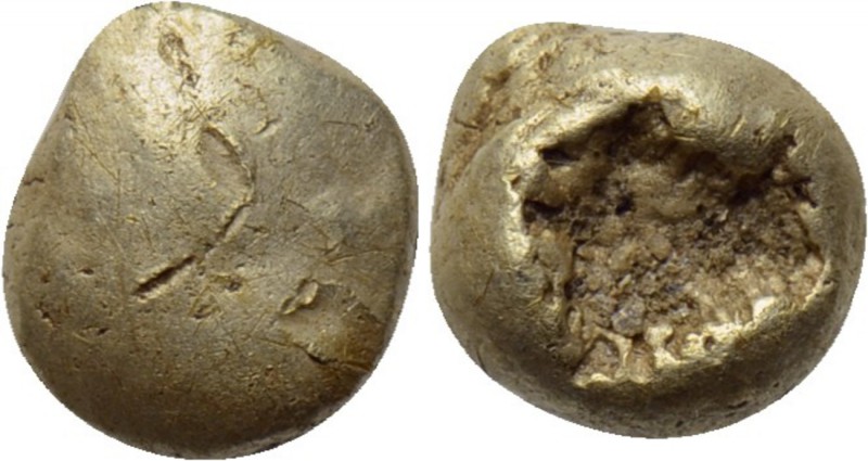 IONIA. Uncertain. EL 1/12 Stater (6th century BC). 

Obv: Plain flat surface....