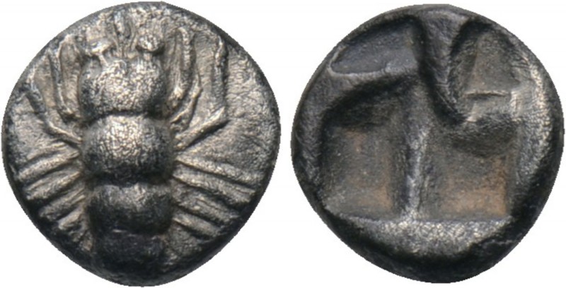 IONIA. Ephesos. Obol (Circa 550-500 BC). 

Obv: Bee.
Rev: Quadripartite incus...