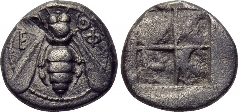 IONIA. Ephesos. Drachm (Circa 500 - 420 BC). 

Obv: E Φ. 
Bee.
Rev: Quadripa...