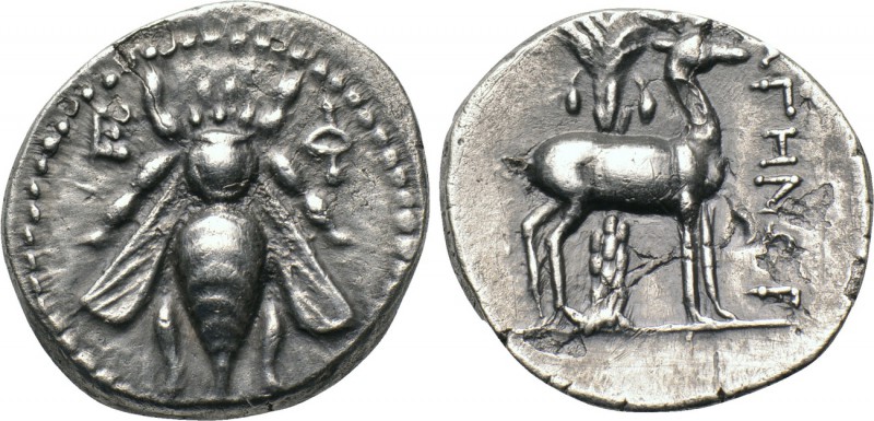 IONIA. Ephesos. Drachm (Circa 202-150 BC). Agenor, magistrate. 

Obv: E - Φ. ...