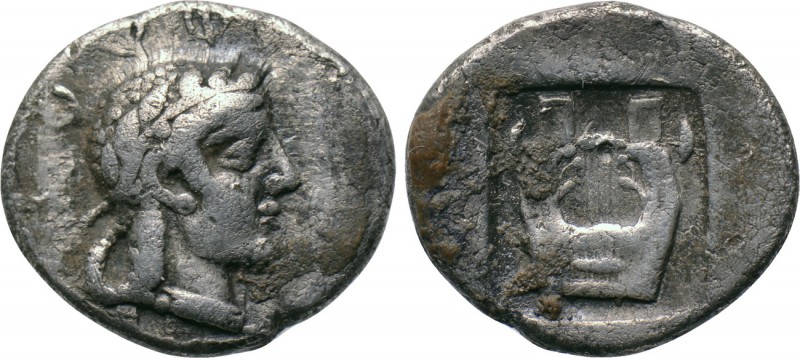 IONIA. Kolophon. Trihemiobol (Circa 450-410 BC). 

Obv: Laureate head of Artem...