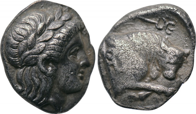 IONIA. Magnesia ad Maeandrum(?). Drachm (Circa 350-300 BC). 

Obv: Laureate he...