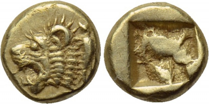IONIA. Phokaia. EL 1/24 Stater (Circa 625/0-522). 

Obv: Head of roaring lion ...