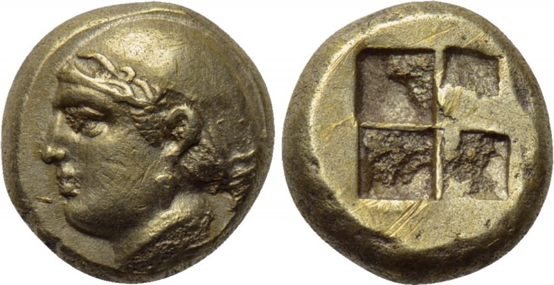 IONIA. Phokaia. EL Hekte (Circa 387-326 BC). 

Obv: Female head left, with hai...