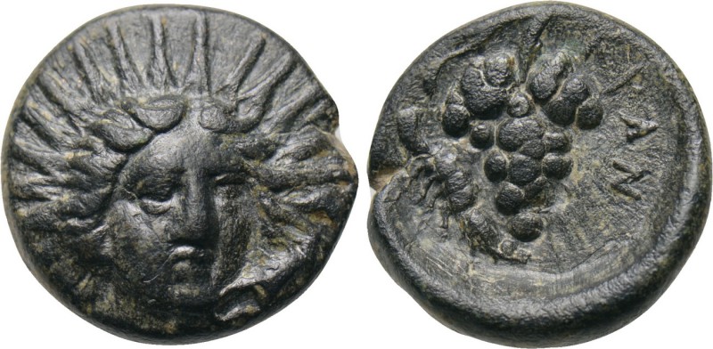 CARIA. Kranaos. Ae (Circa 300-280 BC). 

Obv: Radiate head of Helios facing sl...