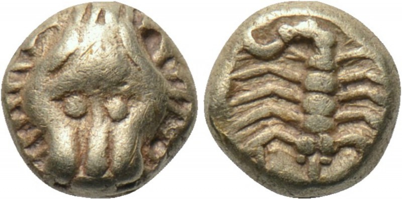 CARIA. Mylasa. EL 1/48 Stater (Mid 6th century BC). 

Obv: Lion head facing.
...