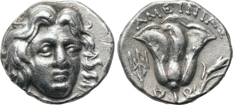 CARIA. Rhodes. Drachm (229-205 BC). Ameinias, magistrate. 

Obv: Head of Helio...