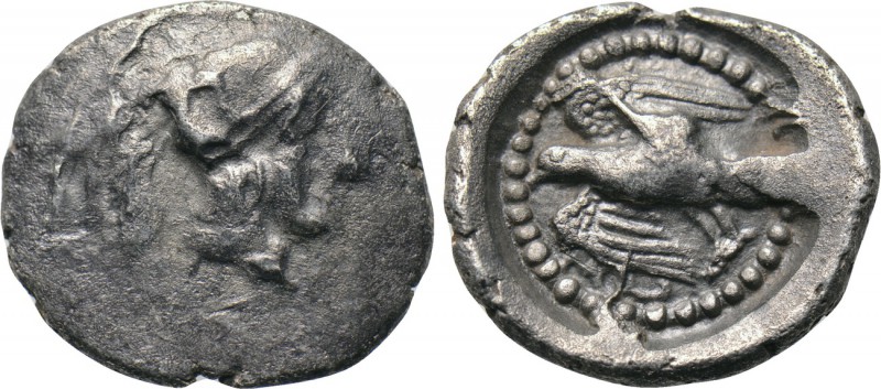 DYNASTS OF LYCIA. Kherei (Circa 440/30-410 BC). Diobol. Xanthos. 

Obv: Helmet...