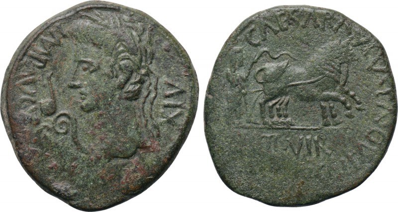 IBERIA. Caesaraugusta. Augustus (27 BC-14 AD). As. M. Porcius and Cn. Fadius, du...